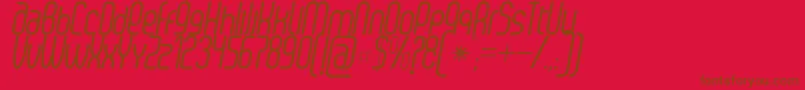 Lisätietoja SenziRegularItalic-fontista SenziRegularItalic-fontti – ruskeat fontit punaisella taustalla