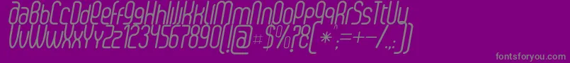 Fonte SenziRegularItalic – fontes cinzas em um fundo violeta