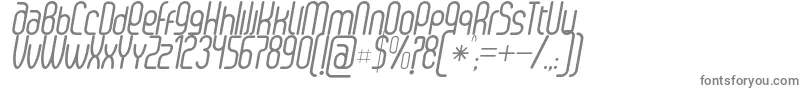 SenziRegularItalic Font – Gray Fonts on White Background
