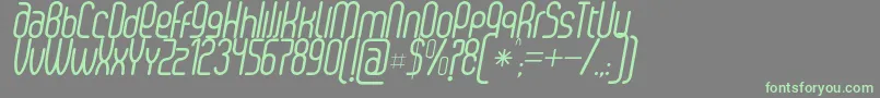 Fonte SenziRegularItalic – fontes verdes em um fundo cinza