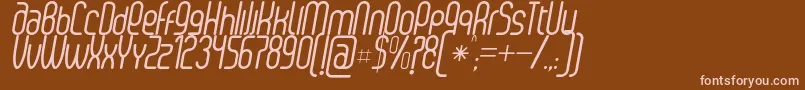 SenziRegularItalic Font – Pink Fonts on Brown Background