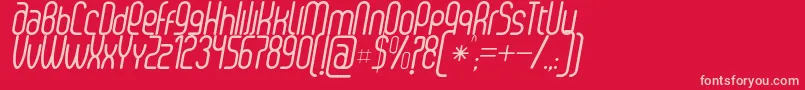 SenziRegularItalic Font – Pink Fonts on Red Background