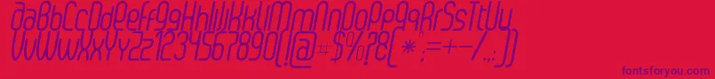 Police SenziRegularItalic – polices violettes sur fond rouge