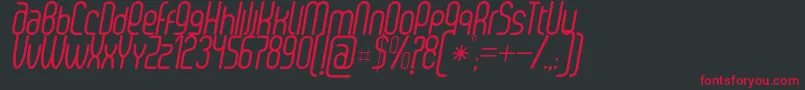 SenziRegularItalic Font – Red Fonts on Black Background