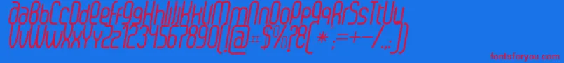 SenziRegularItalic Font – Red Fonts on Blue Background