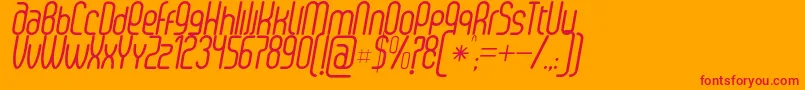 SenziRegularItalic Font – Red Fonts on Orange Background