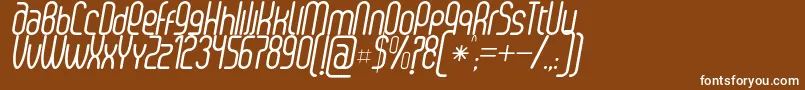 Czcionka SenziRegularItalic – białe czcionki na brązowym tle