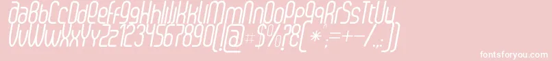 Fonte SenziRegularItalic – fontes brancas em um fundo rosa