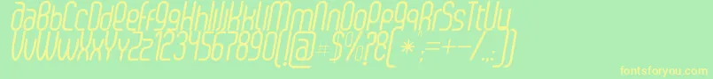 Шрифт SenziRegularItalic – жёлтые шрифты на зелёном фоне