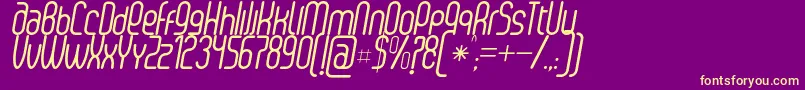 SenziRegularItalic Font – Yellow Fonts on Purple Background