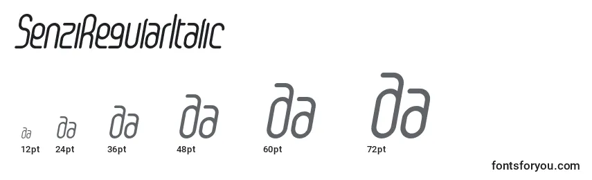 SenziRegularItalic Font Sizes