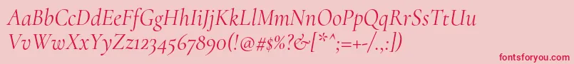 More about CormorantRegularitalic Font CormorantRegularitalic Font – Red Fonts on Pink Background