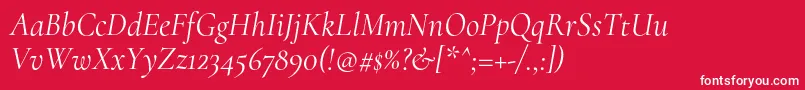 CormorantRegularitalic Font – White Fonts on Red Background