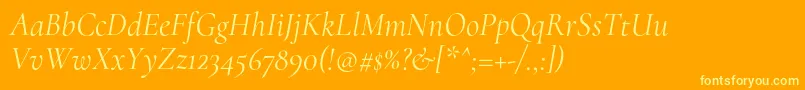 CormorantRegularitalic Font – Yellow Fonts on Orange Background
