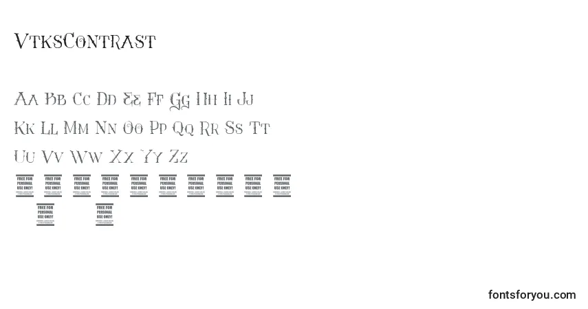 Czcionka VtksContrast – alfabet, cyfry, specjalne znaki