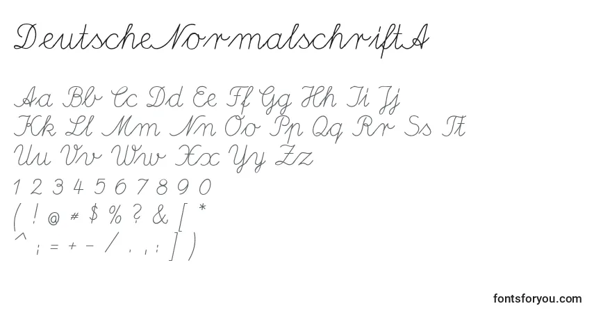 A fonte DeutscheNormalschriftA – alfabeto, números, caracteres especiais
