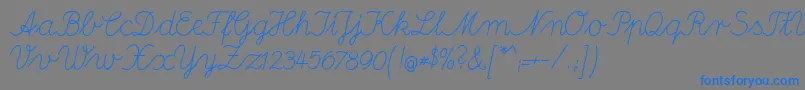 DeutscheNormalschriftA Font – Blue Fonts on Gray Background