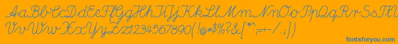 DeutscheNormalschriftA Font – Blue Fonts on Orange Background