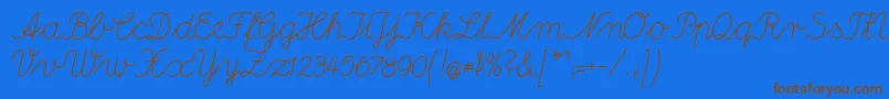 DeutscheNormalschriftA Font – Brown Fonts on Blue Background
