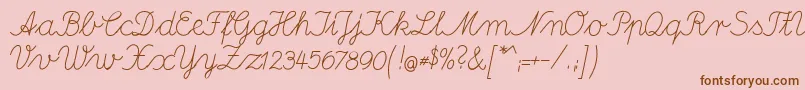 DeutscheNormalschriftA Font – Brown Fonts on Pink Background