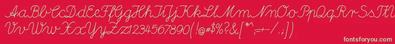 DeutscheNormalschriftA Font – Green Fonts on Red Background