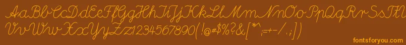DeutscheNormalschriftA Font – Orange Fonts on Brown Background