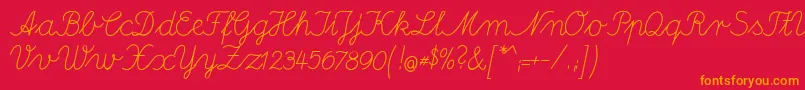 DeutscheNormalschriftA Font – Orange Fonts on Red Background