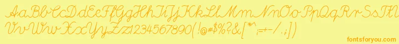 DeutscheNormalschriftA-Schriftart – Orangefarbene Schriften auf gelbem Hintergrund