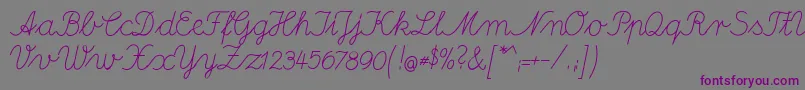 DeutscheNormalschriftA Font – Purple Fonts on Gray Background