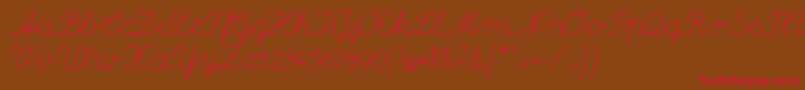 DeutscheNormalschriftA Font – Red Fonts on Brown Background