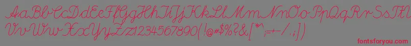 DeutscheNormalschriftA Font – Red Fonts on Gray Background