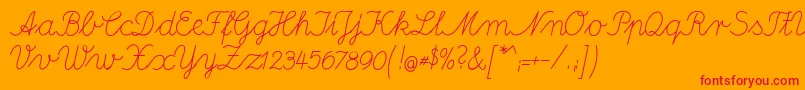 DeutscheNormalschriftA Font – Red Fonts on Orange Background