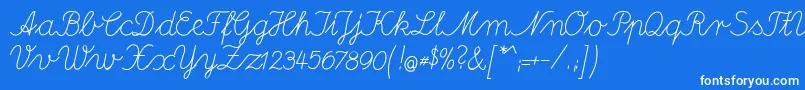DeutscheNormalschriftA Font – White Fonts on Blue Background