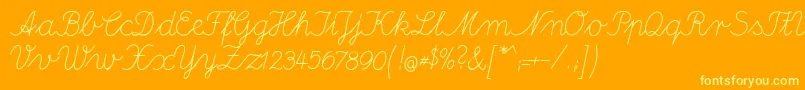 DeutscheNormalschriftA Font – Yellow Fonts on Orange Background