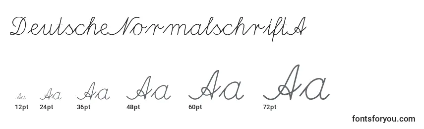 Größen der Schriftart DeutscheNormalschriftA