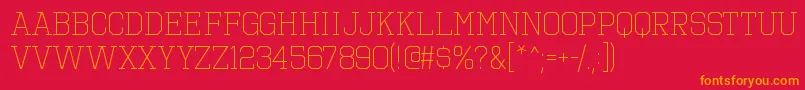 OctinsportsltRegular Font – Orange Fonts on Red Background