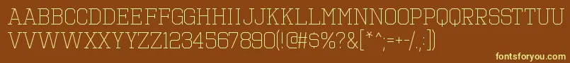 OctinsportsltRegular-Schriftart – Gelbe Schriften auf braunem Hintergrund