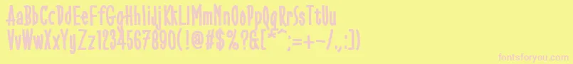 Gobbledegook-fontti – vaaleanpunaiset fontit keltaisella taustalla