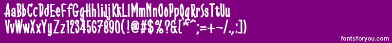 Gobbledegook Font – White Fonts on Purple Background