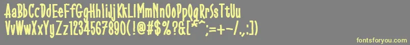 Gobbledegook Font – Yellow Fonts on Gray Background