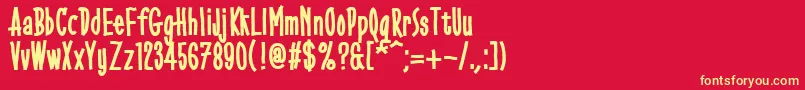 Gobbledegook Font – Yellow Fonts on Red Background