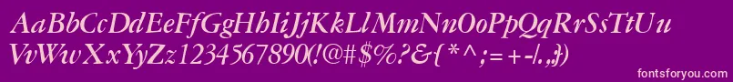 Garamondreprisessk ffy Font – Pink Fonts on Purple Background