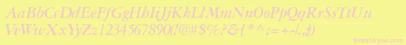 Garamondreprisessk ffy Font – Pink Fonts on Yellow Background