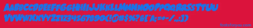 Fonte Shablagoorotal – fontes azuis em um fundo vermelho