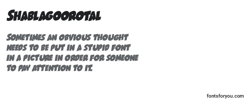 Review of the Shablagoorotal Font