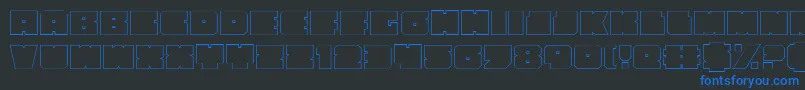 AnakefkaOutline Font – Blue Fonts on Black Background