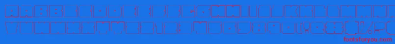 AnakefkaOutline Font – Red Fonts on Blue Background