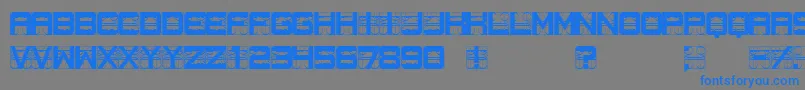 フォントMeasurements – 灰色の背景に青い文字