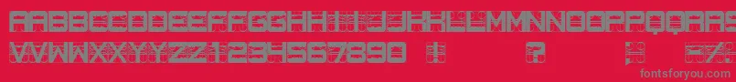 Measurements Font – Gray Fonts on Red Background