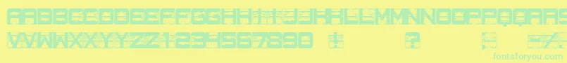Measurements Font – Green Fonts on Yellow Background